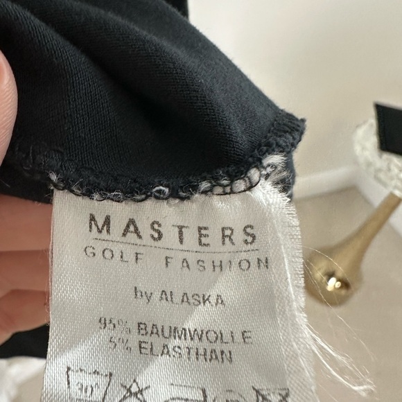 MASTERS Golf Shirt Short Sleeve Accent buttons down Front Size 10 Black/white - Picture 6 of 6